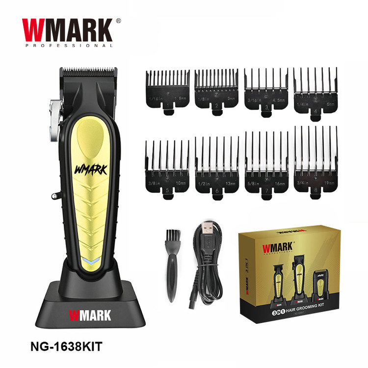 ست ماشین اصلاح حرفه ای حجم زن خط زن و شیور دبلیو مارک مدل WMARK NG-1638KIT با گارانتی