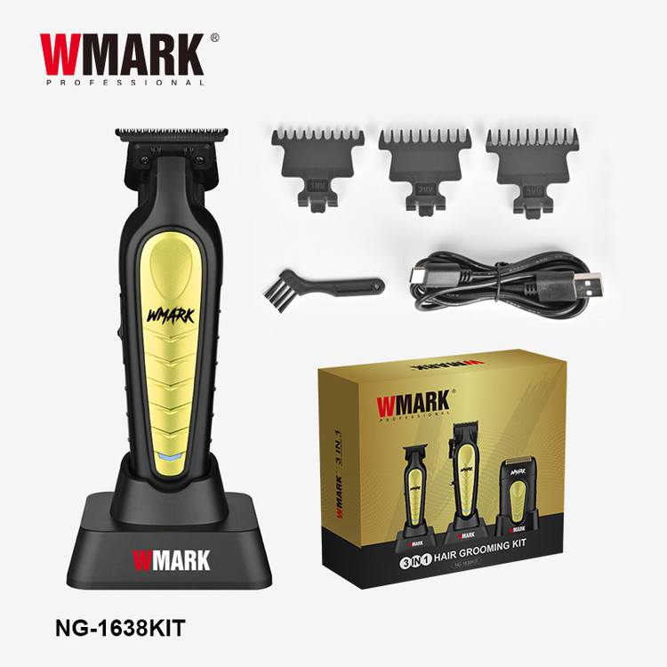 ست ماشین اصلاح حرفه ای حجم زن خط زن و شیور دبلیو مارک مدل WMARK NG-1638KIT با گارانتی