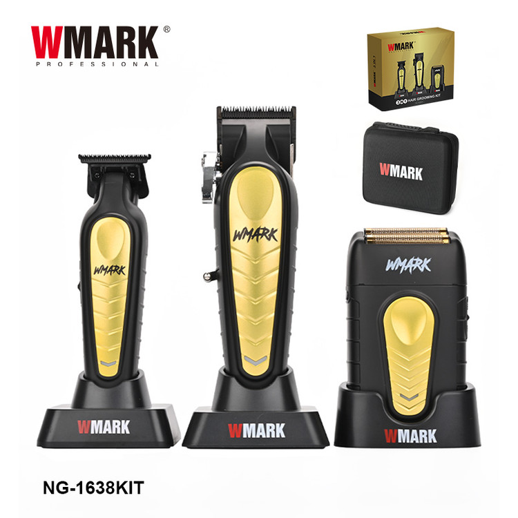 ست ماشین اصلاح حرفه ای حجم زن خط زن و شیور دبلیو مارک مدل WMARK NG-1638KIT با گارانتی