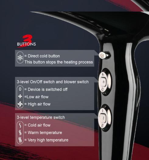 سشوار حرفه ای دبلیو مارک مدل WMARK NG-X3000 با گارانتی