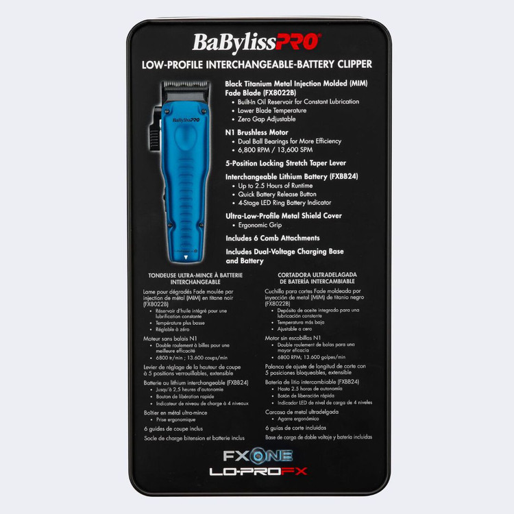 ماشین اصلاح حجم زن بابلیس پرو مدل لو پرو اف ایکس وان جعبه فلزی Babyliss Pro FXONE Lo-Pro FX829E BL با گارانتی