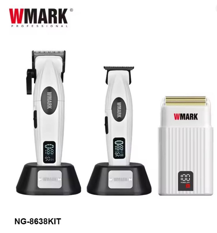 ست ماشین اصلاح حرفهای حجم زن خط زن و شیور دبلیو مارک مدل WMARK NG-8638 KIT با گارانتی