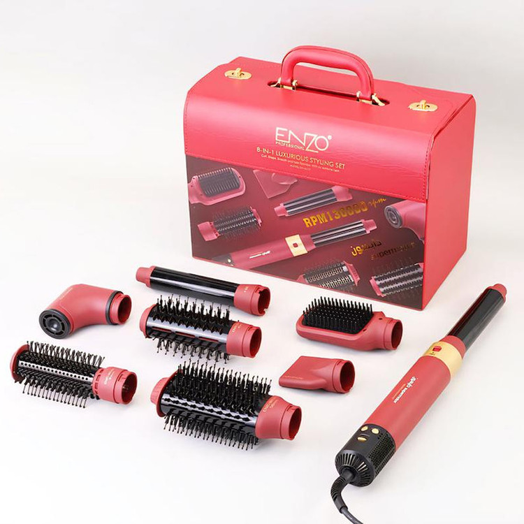 سشوار دایسون انزو پروفشنال اصل مدل ENZO EN-6223 8-in-1 Hot Air Styler – Multi-Function Hair Styling Kit