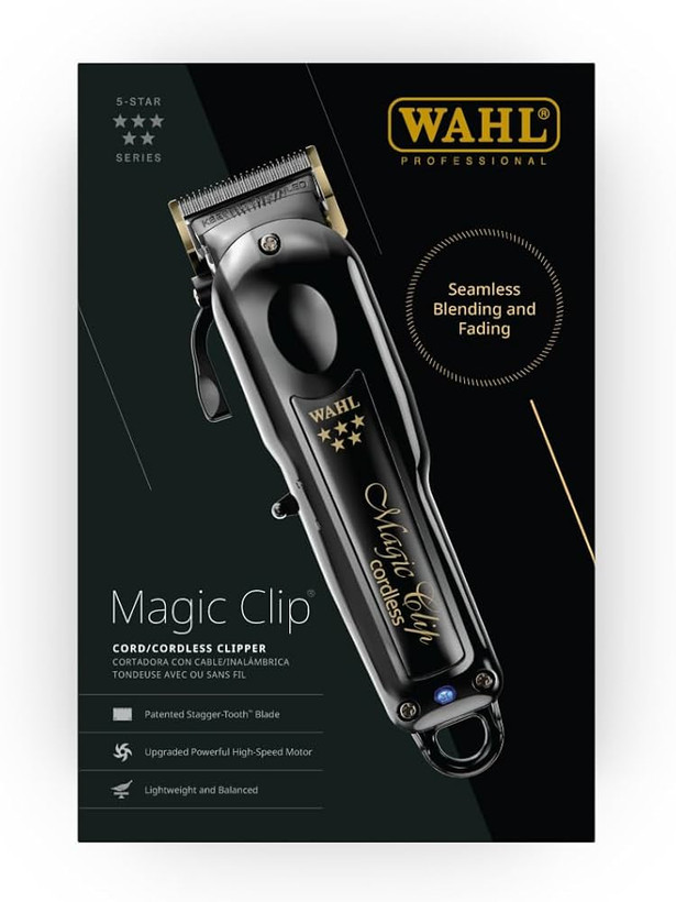 ماشین اصلاح حرفه ای حجم زن وال مدل مجیک کردلس بلک 2025 ( شارژی ) جعبه مشکی Wahl Magic Clip Black Edition Wahl 5 Star Magic Clip Black Edition