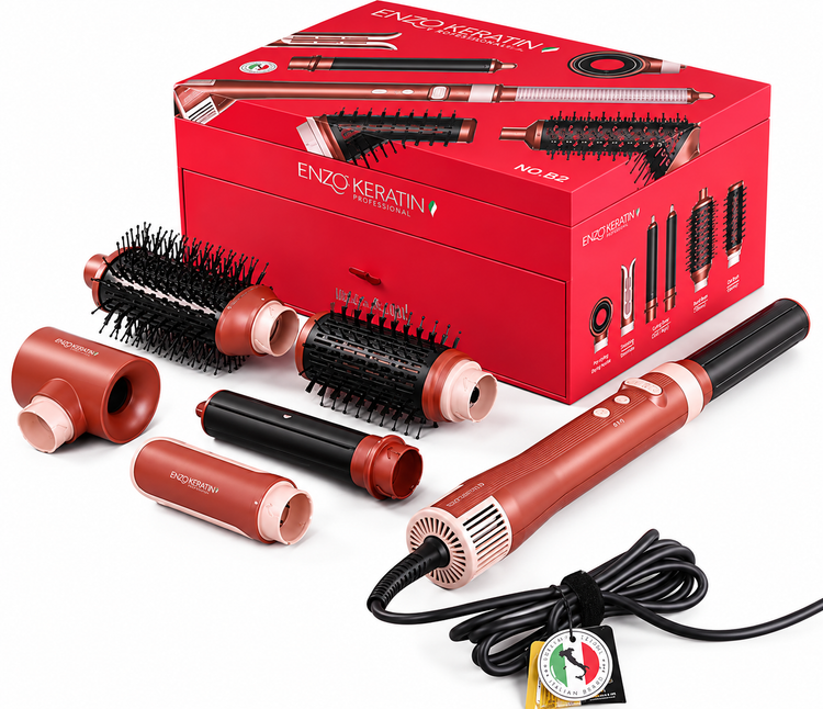 با گارانتی 24 ماهه ENZO Keratin B2 6-in-1 BLDC Hair Styling Kit B2سشوار چند کاره انزو مدل