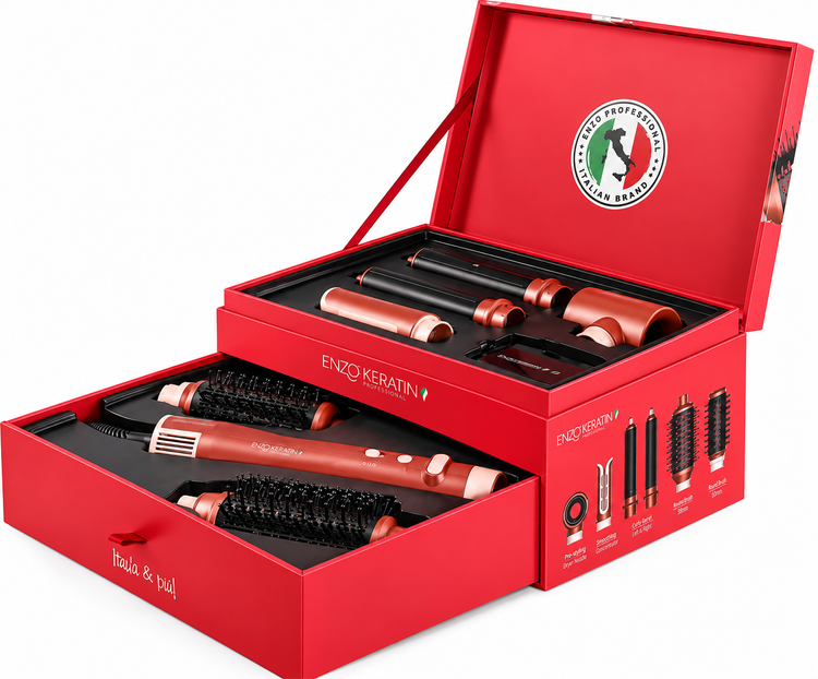 با گارانتی 24 ماهه ENZO Keratin B2 6-in-1 BLDC Hair Styling Kit B2سشوار چند کاره انزو مدل